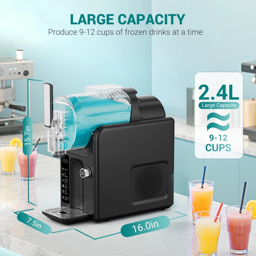 Joreek Slushie Machine 85 fl oz, Slushy Margarita Machine 5-in-1 Frozen Drink & Ice Cream Maker,LED Touch ,Rinse,No Ice Needed,Slushy Maker for Milkshakes,Smoothie,Frappes - Image 5