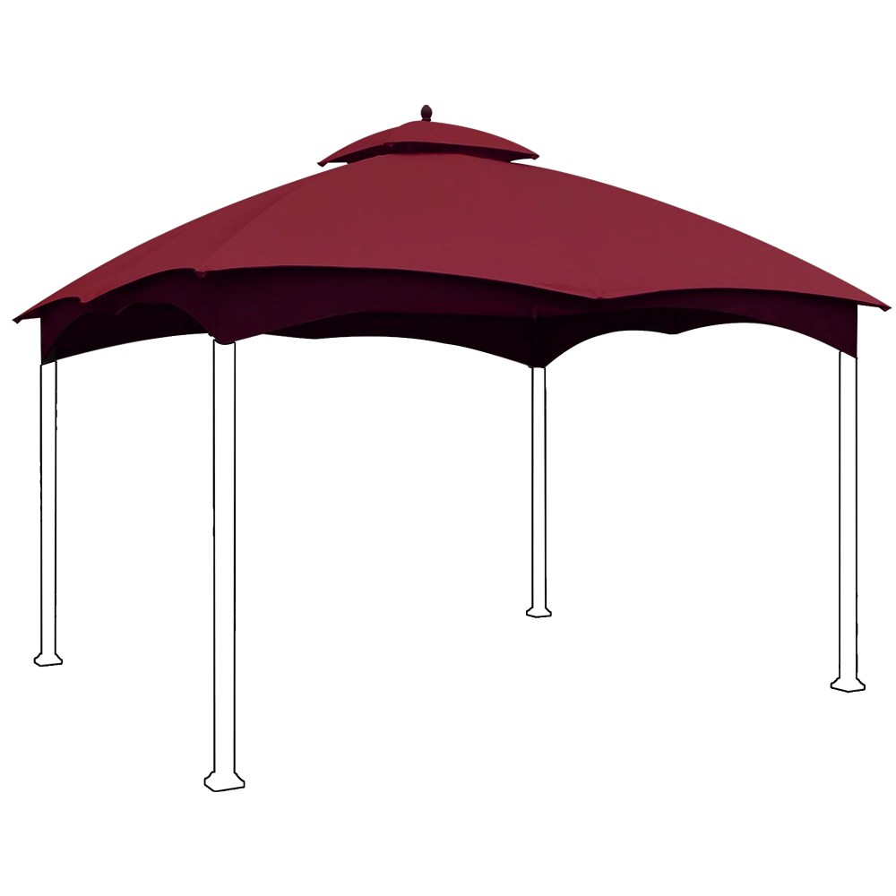 Eurmax 1012 Gazebo Replacement Canopy 2 Tier Replacement Canopy, Burgundy