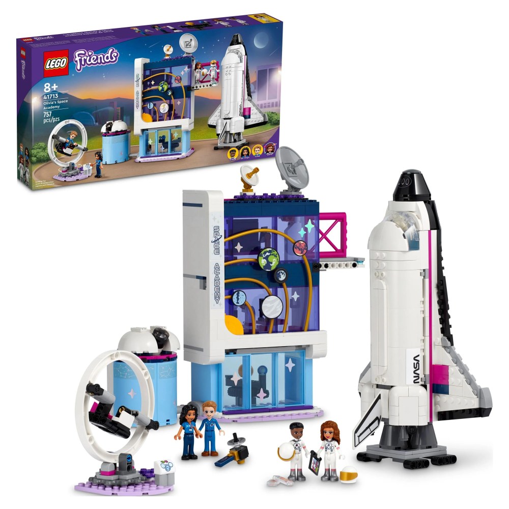 LEGO Friends Olivia's Space Academy Shuttle Rocket 41713, NASA Space Shuttle Toy for Kids, Pretend Play Space Academy with Astronaut Mini Figures, Gift for Boys Girls 8 Years Old