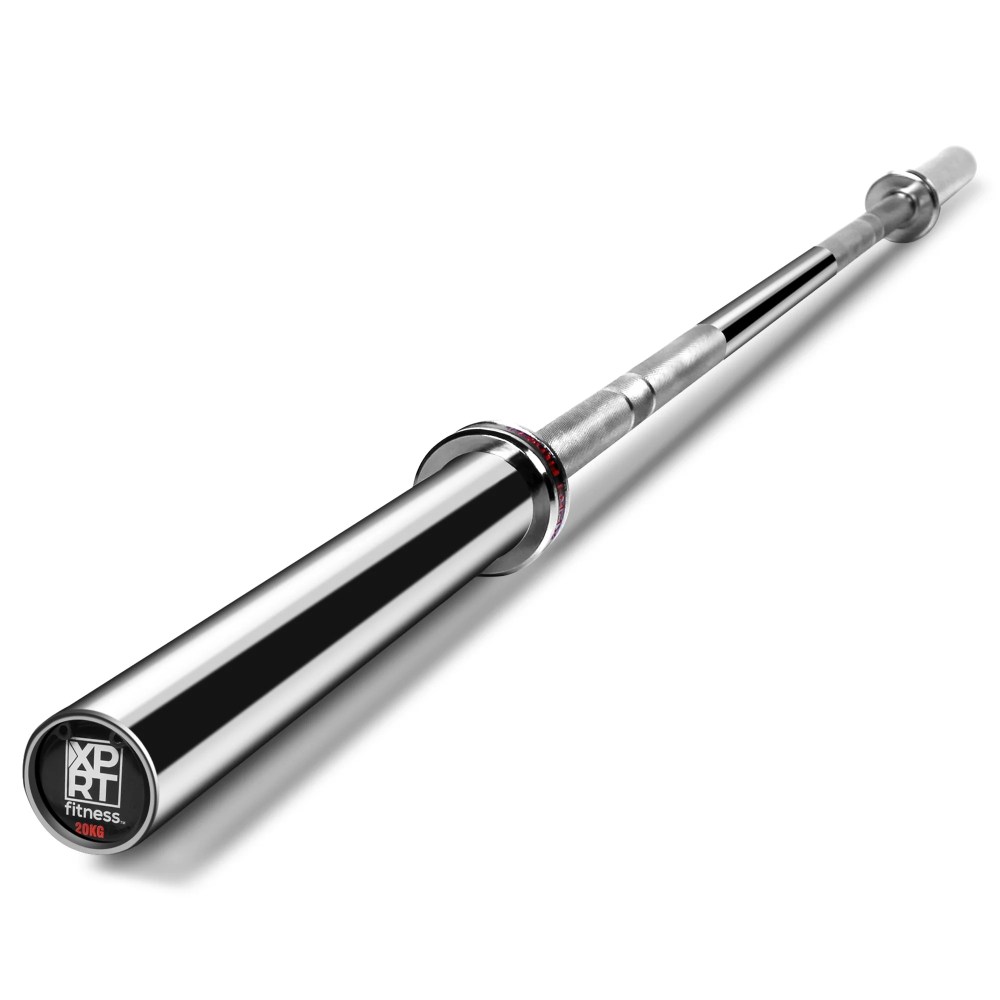 XPRT Fitness 20 KG Chrome Barbell 86 In. Bar -2 In. Olympic Plates 28 mm,  1000 lb. Capacity