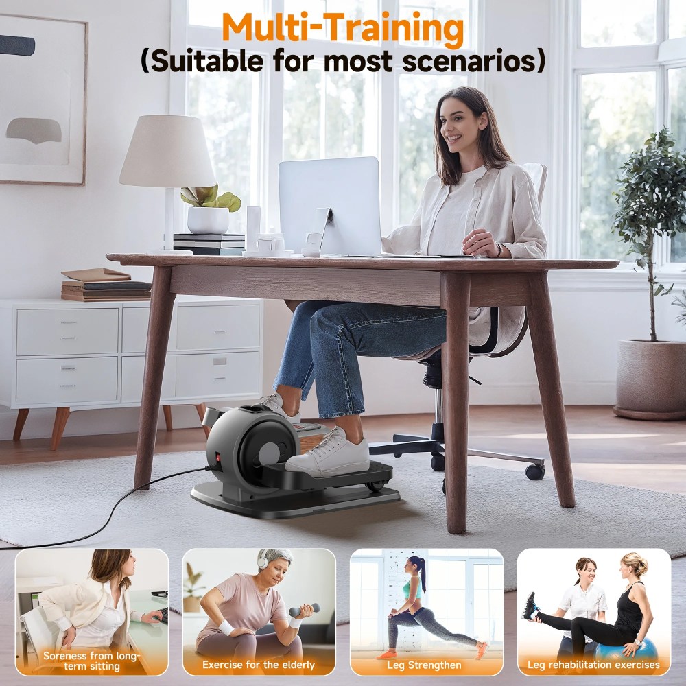 UPGO Under Desk Ellipticals Electric, Elipse Leg Exerciser Fully Assembled, Pedal Exerciser with Remote Control & Non-Slip Pedals Resistance & Speed - Image 7