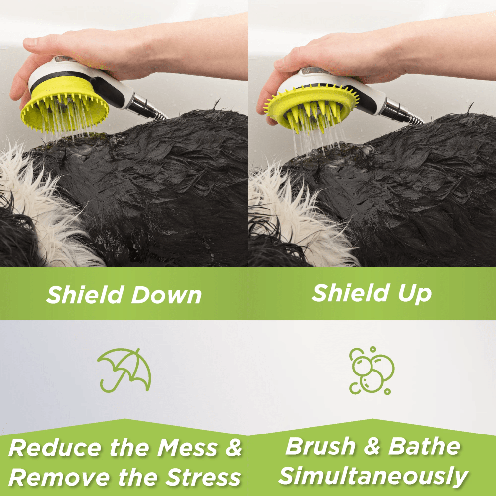 Wondurdog Quality Dog Wash Kit for Shower with Splash Guard Shield and Rubber Grooming Teeth. - Image 2
