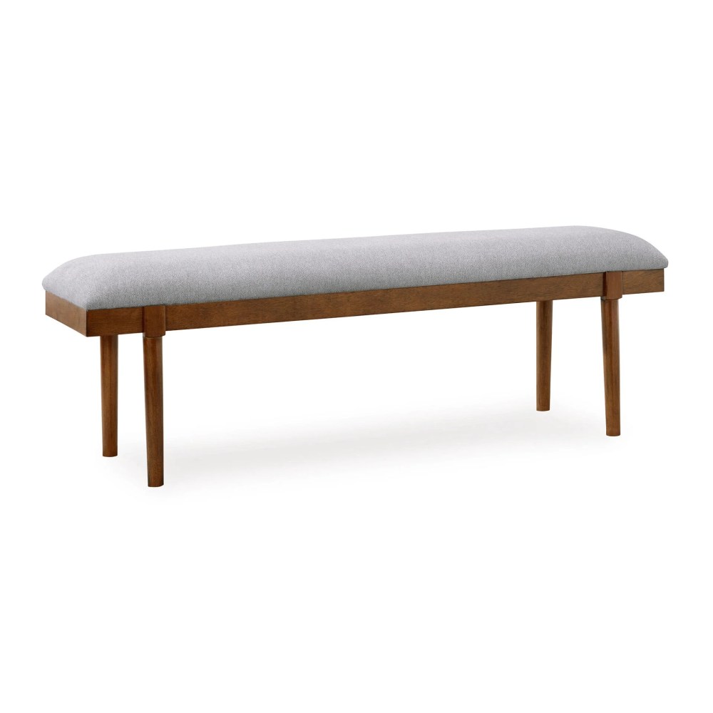 Signature Design by Ashley Lyncott 59" Upholstered Solid Wood Frame Dining Bench,Gray/Brown