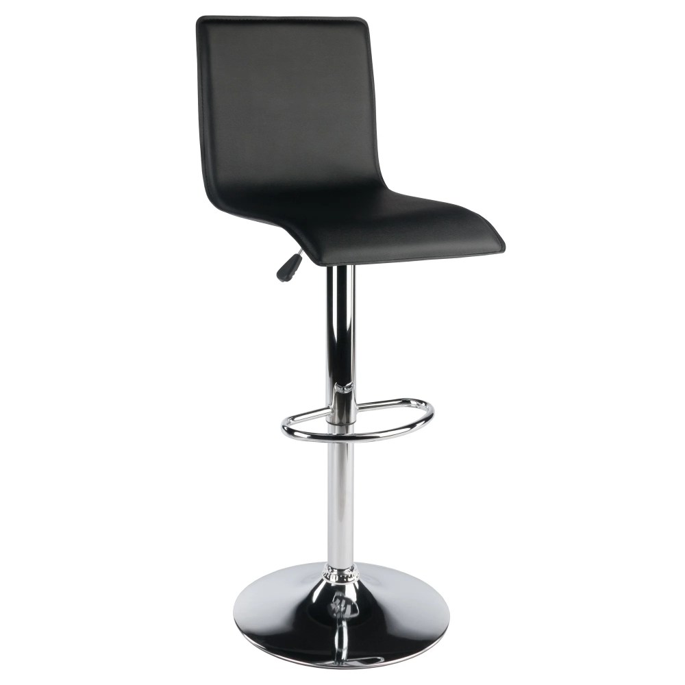 Winsome Wood Spectrum High Back Adjustable Swivel Stool,Black & Chrome Finish
