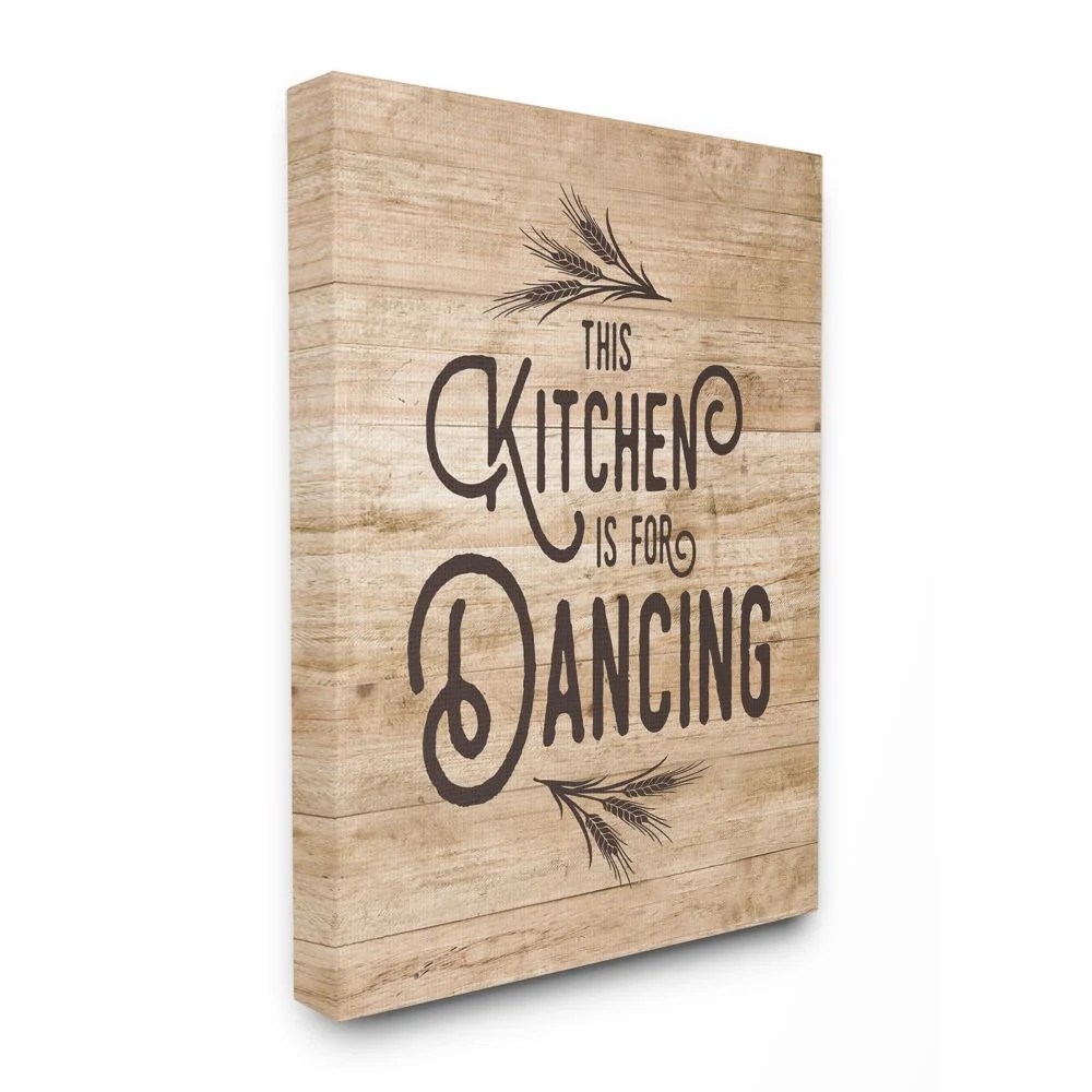 Stupell IndustriesThis Kitchen Is For Dancing Distressed Wood TypographyCanvas Wall Art by Lettered and Lined