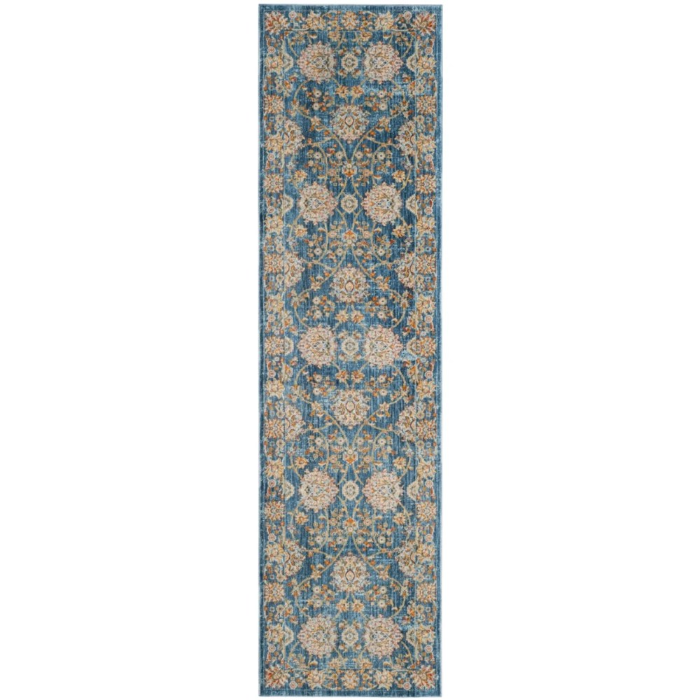 SAFAVIEH Vintage Persian Maggie Distressed Polyester Area Rug, Turquoise/Multi, 8" x 10" - Image 6