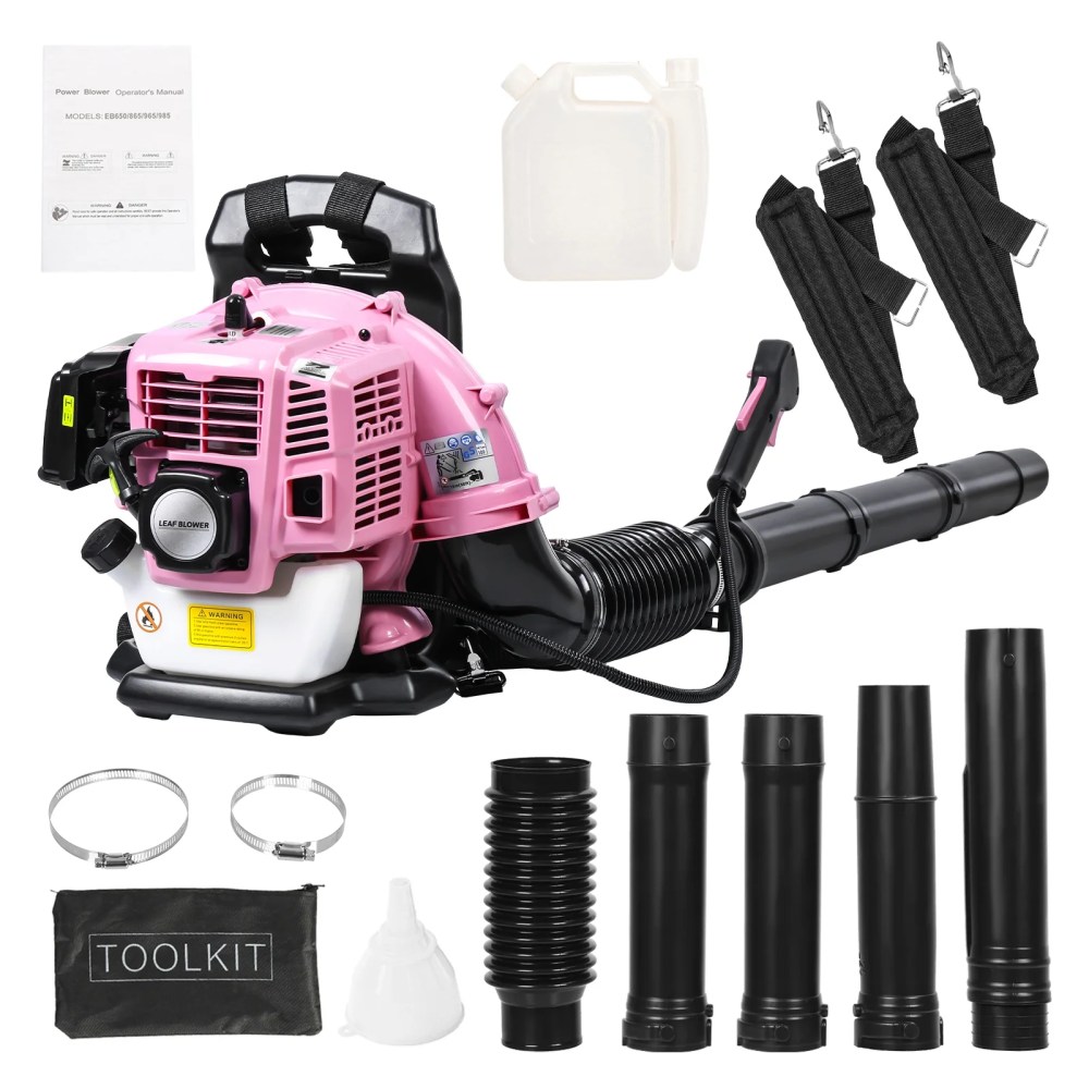 Jnismy Backpack Leaf Blower,52CC 2-Stroke Long Pipe Snow Blower , 550CFM Gas Powered Dust Blower for Garden, Yard(EB430)