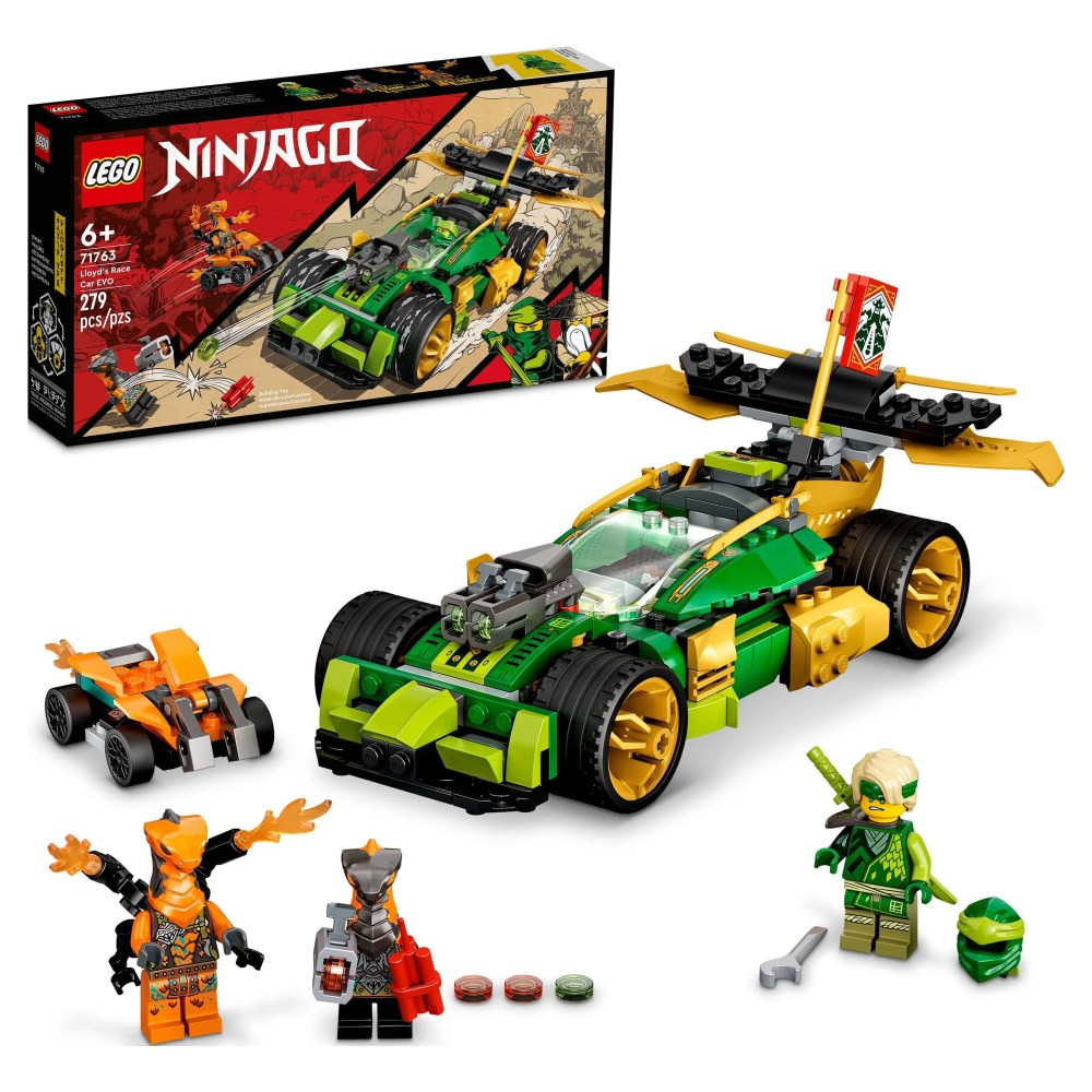LEGO NINJAGO Lloyd's Race Car EVO 71763 Race Car Toys for Kids 6 Plus Years Old with Quad Bike, Collectible Set for Build and Play Including Cobra & Python Snake Figures