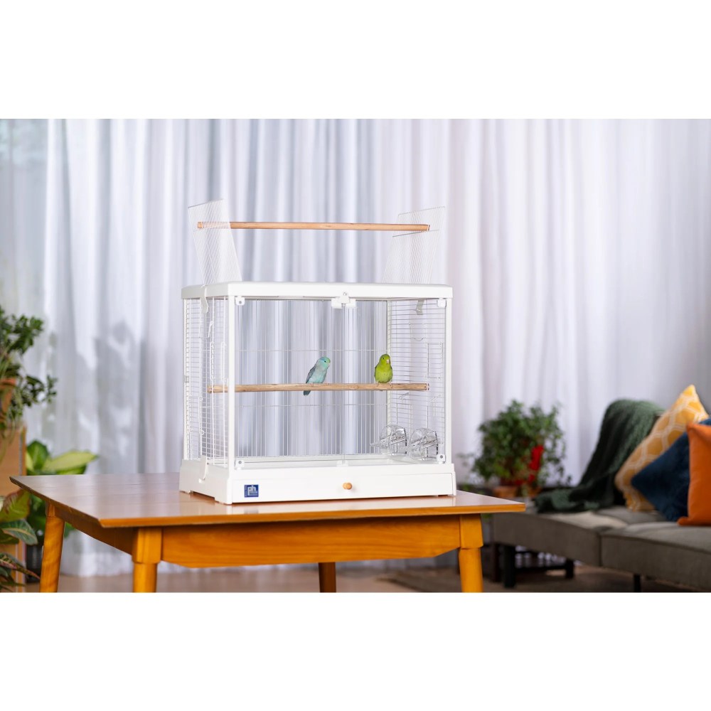 Prevue Pet Products Crystal Palace Luxe Bird Cage with Glass Doors, White Plastic Frame and Base - Image 8