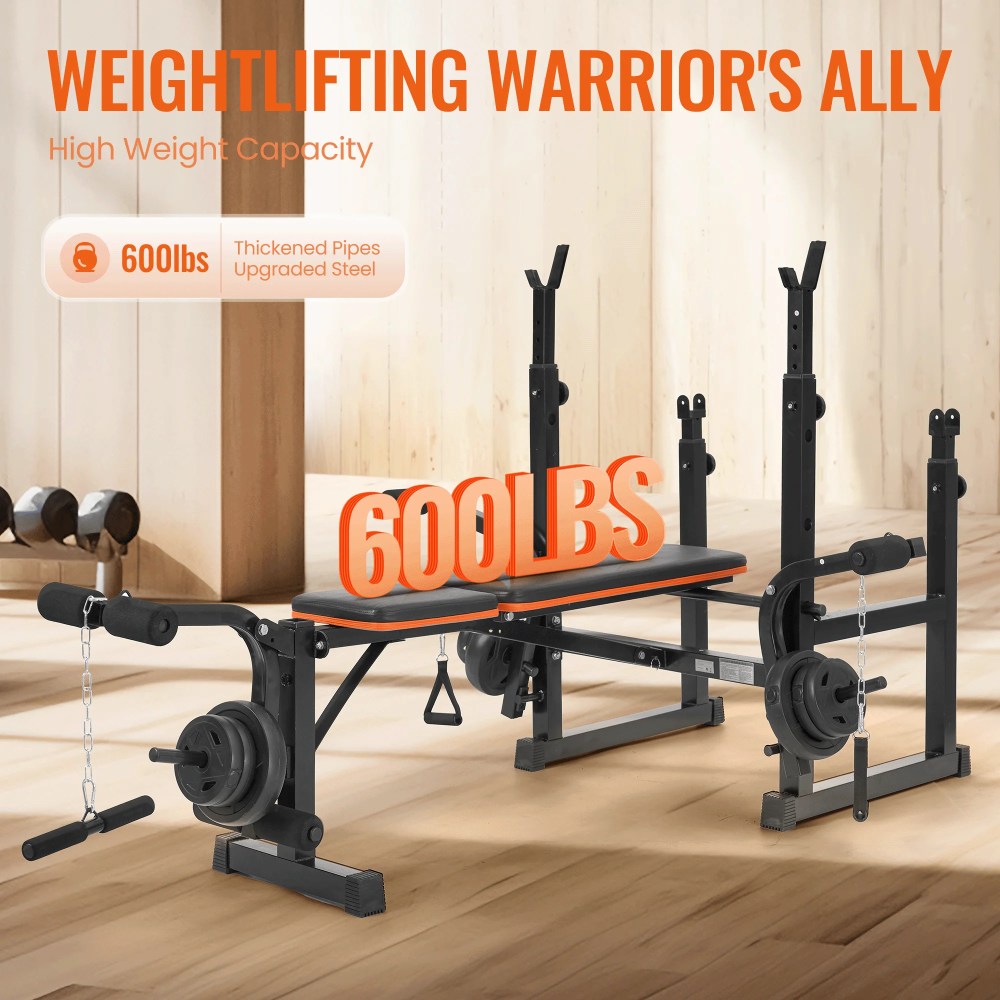GASKY Adjustable Weight Bench 600lbs 7-in-1 Foldable Multi-Function Workout Bench Set with 2 Barbell Rack & Leg Extension for Full Body Strength Training Home/Gym Gifts for Him - Image 8