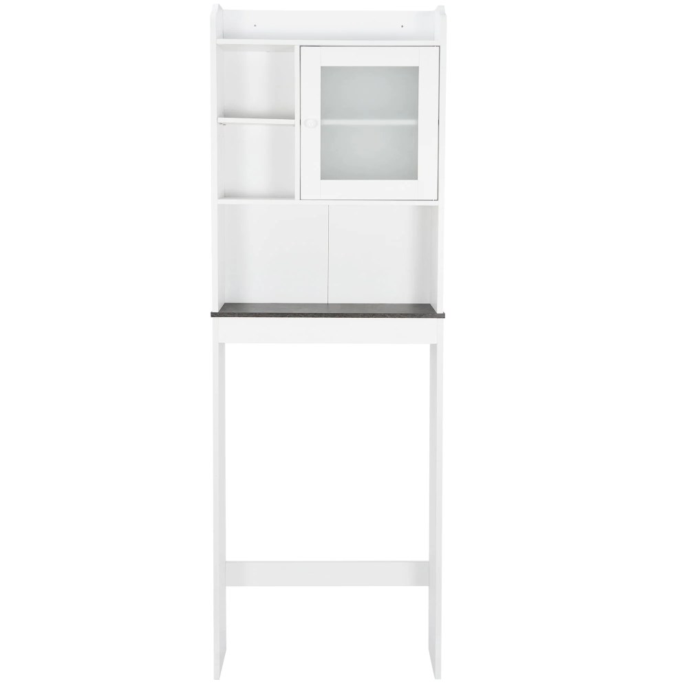 ZENY Over-The-Toilet 68.3"H Bathroom Storage Cabinet Wood Frame 3 Tiers,White