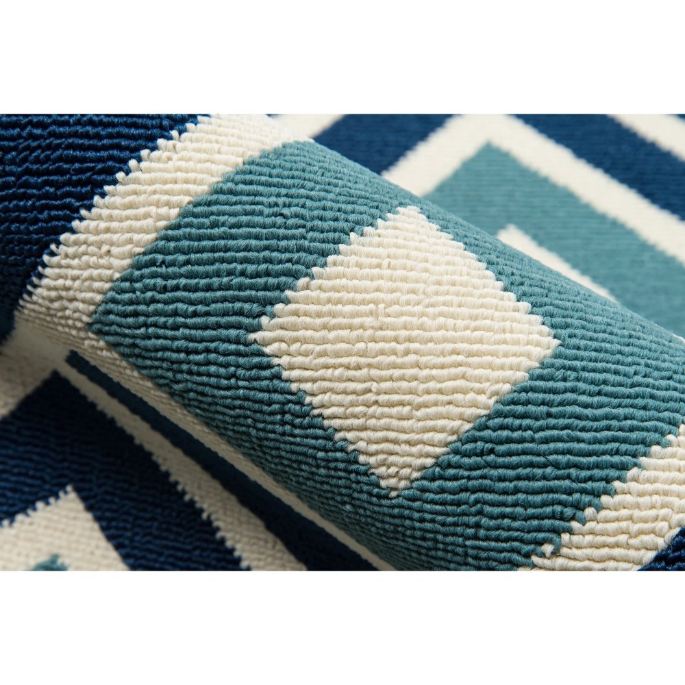 Momeni Rugs , Baja Collection Contemporary Indoor & Outdoor Area Rug, Easy to Clean, UV protected & Fade Resistant, 5'3" x 7'6", Blue - Image 5