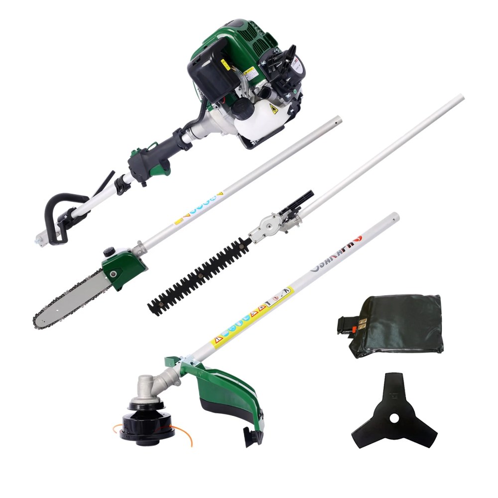 4-IN-1 String Trimmer Gas Powered,31CC 4-Cycle Multi-Functional Trimming Tools,Pole Saw,Hedge Trimmer,Brush Cutter,Weed Wacker,Max 6500RPM,EPA Engine