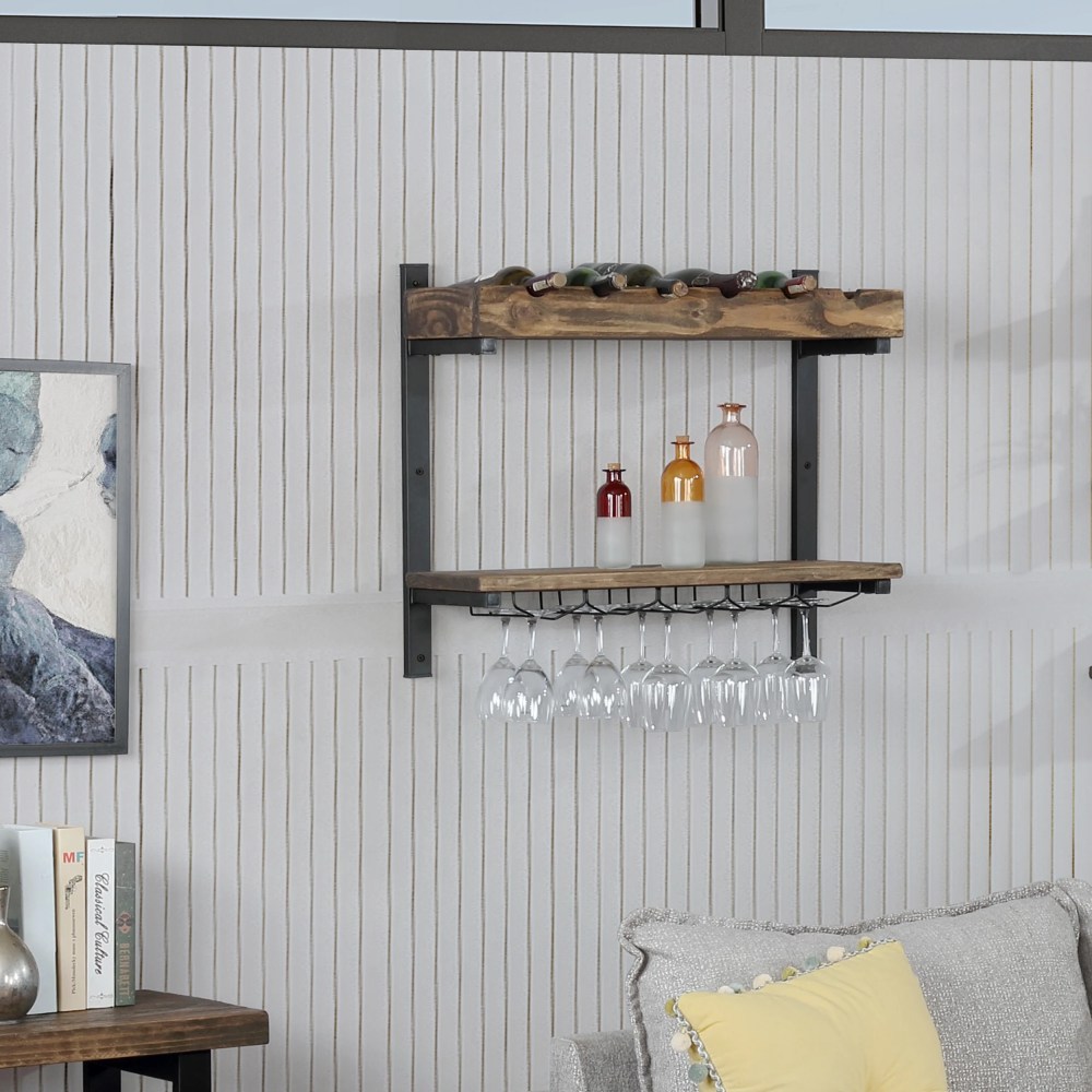 Alaterre Pomona Wall Shelving with Wine Storage - Image 3