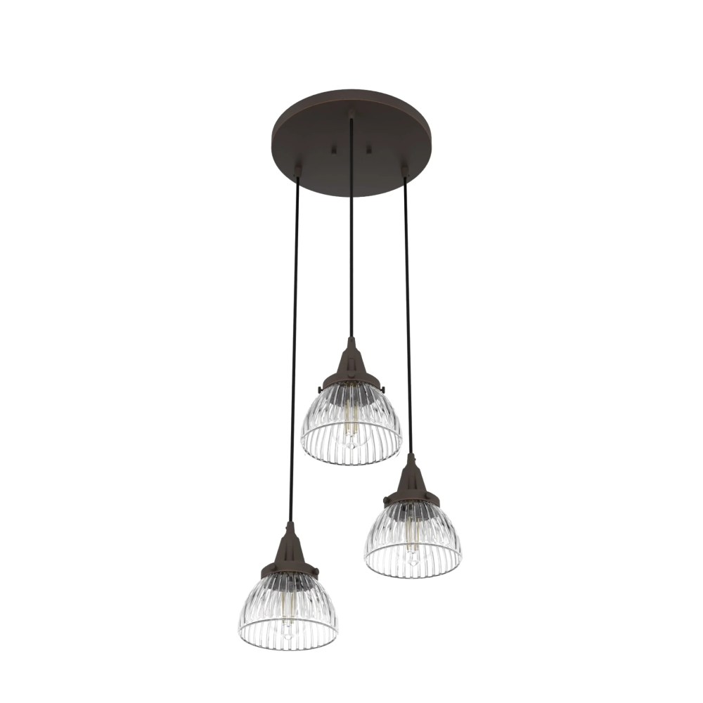Hunter - Cypress Grove 3-light Onyx Bengal, Medium Size Cluster Light, Dimmable, Transitional Style, Round Shaped, for Bedrooms, Dining, Living Rooms - 19183 - Image 6