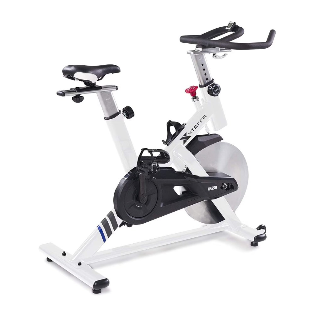 XTERRA Fitness MB550 Indoor Cycling Exercise Bike with 48.5 lb Flywheel,  Wireless LCD Display,  Unlimited Micro-Adjustment Resistance Levels
