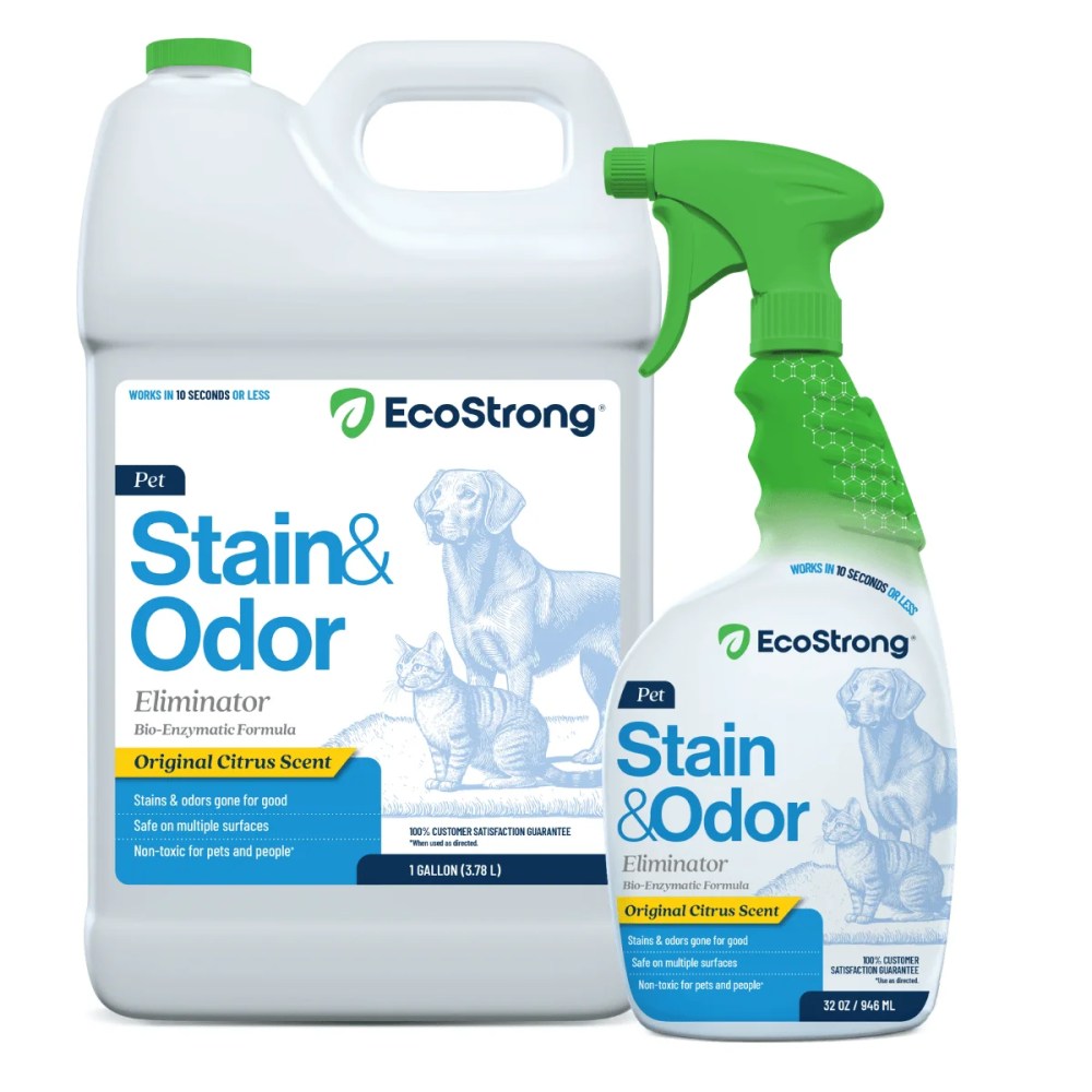 EcoStrong Enzymatic Pet Stain & Odor Remover for Cats & Dogs, 32 oz 1 Gallon Jug, Citrus Scent