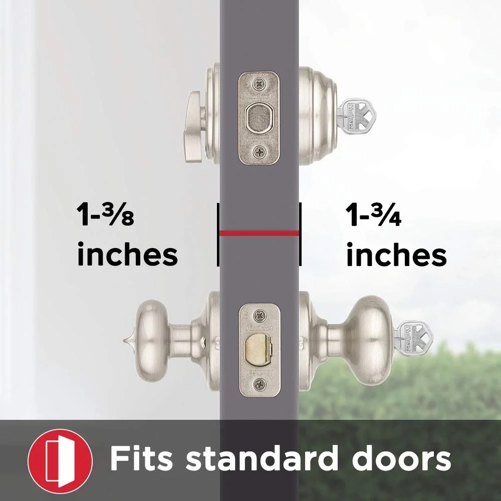 991 Juno Keyed Entry Knob and Single Cylinder Deadbolt Combo Pack featuring SmartKey in Satin Nickel - Image 2