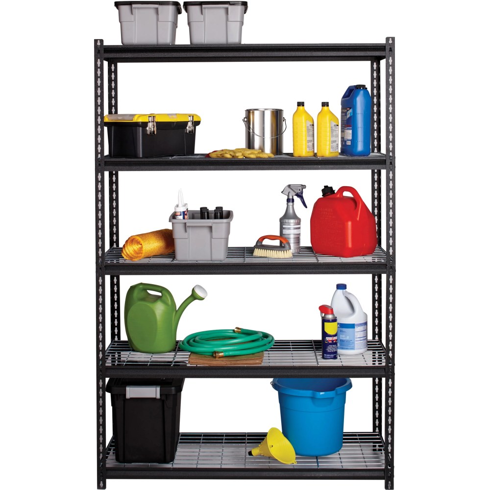 Lorell, Wire Deck Shelving, 1 Each, Black - Image 8