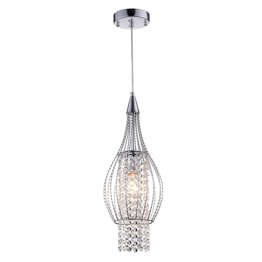 Warehouse of Tiffany RL8048/1 Xyza 1-light Crystal 7.5-inch Chrome-finish Chandelier