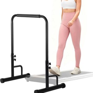 Walking Pad Handle Bar Only 27" Wide, 39.37" Height, Non-Slip Base, Tool-Free Parallettes Handrail