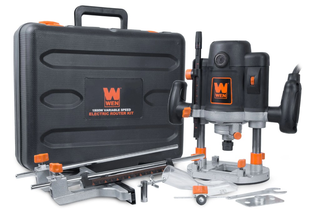 WEN 15-Amp Variable Speed Plunge Woodworking Router with Case,RT6033