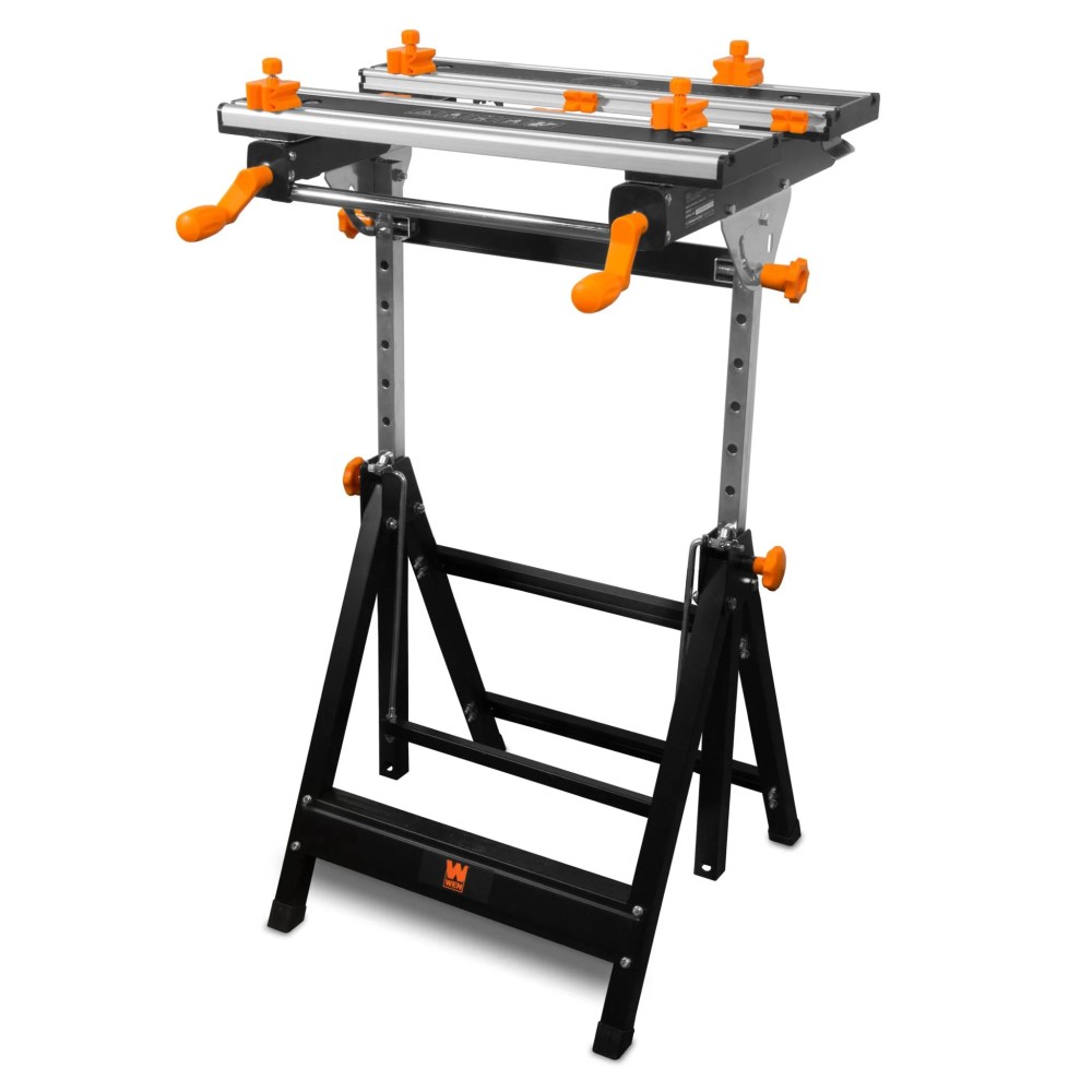 WEN 24-Inch Height Adjustable Tilting Steel Portable Work Bench and Vise with 8 Sliding Clamps - Image 3