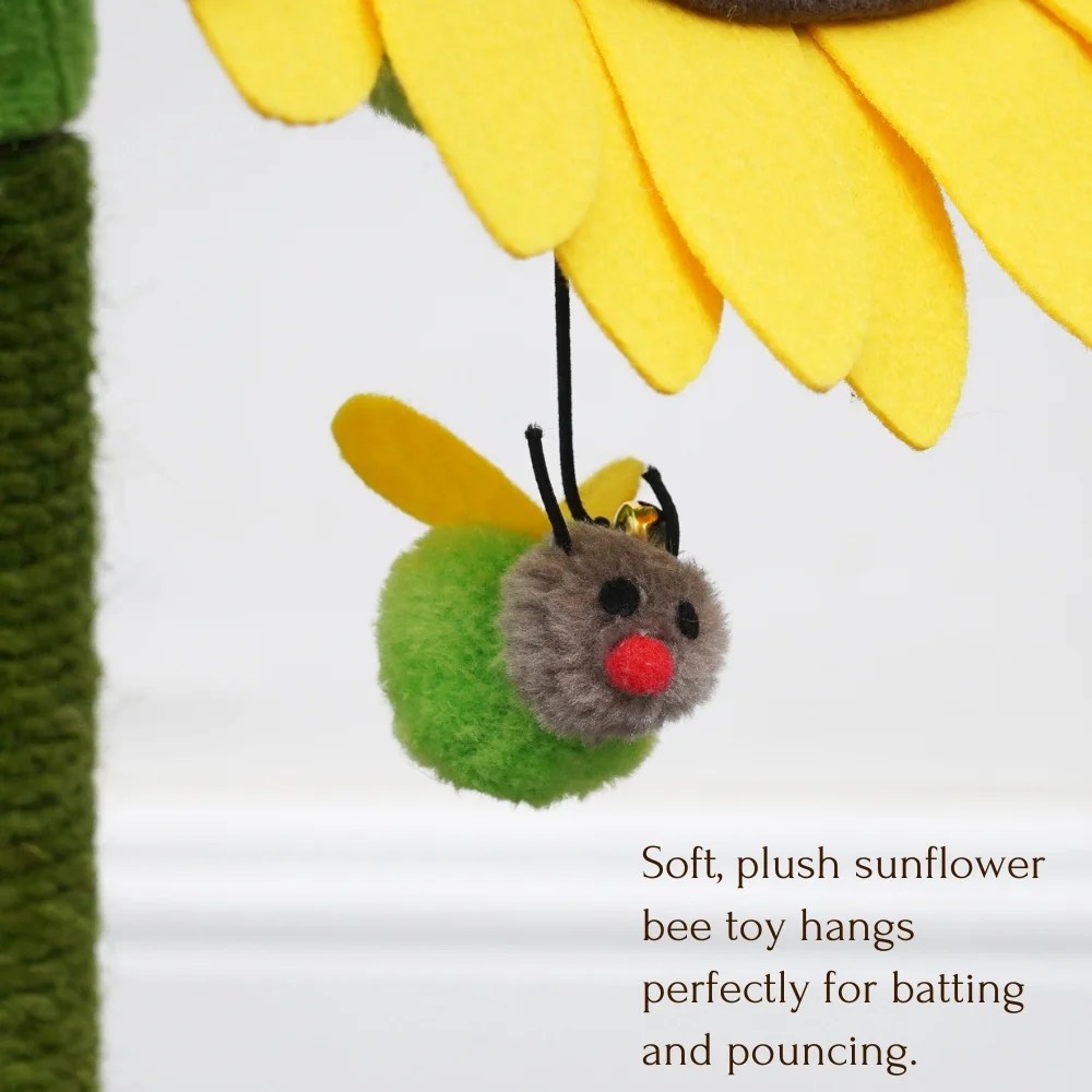 Catry 26" Sunflower Cat Scratcher with Replaceable Sisal Post, Double Jute Scratching Pads, for Multi-cat Home - Image 4