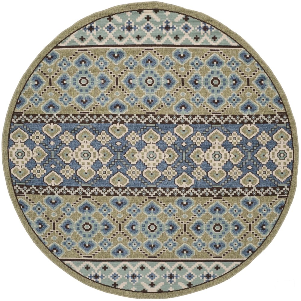 SAFAVIEH Veranda Moriah Southwestern Indoor/Outdoor Area Rug, 5'3" x 7'7", Green/Blue - Image 3