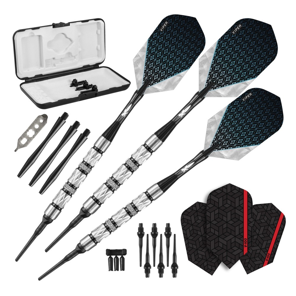 Viper Diamond 90 Tungsten Soft Tip Dart Set, Black, 16 Grams