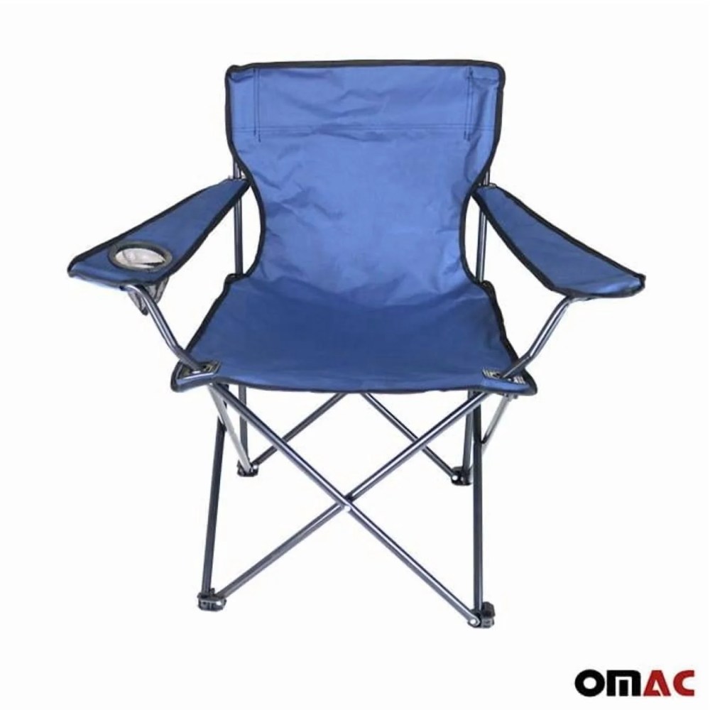 OMAC New Folding Camping Chair Beach Seat Outdoor with Cup Holder