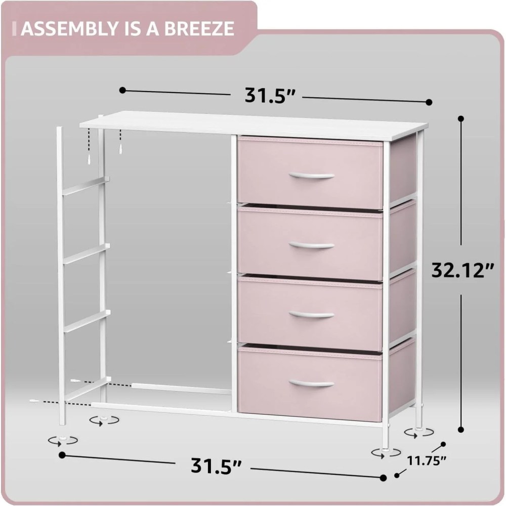 Sorbus Dresser w/ 8 Fabric Bin Drawers- Furniture Storage Chest for Kids Bedroom pi