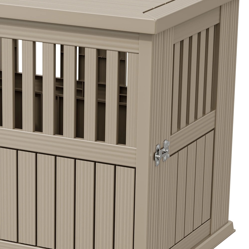 Dextrus Pet Dog Crate Furniture End Table, Waterproof Indoor Kennel for Small to Medium Dogs, Brown - Image 2