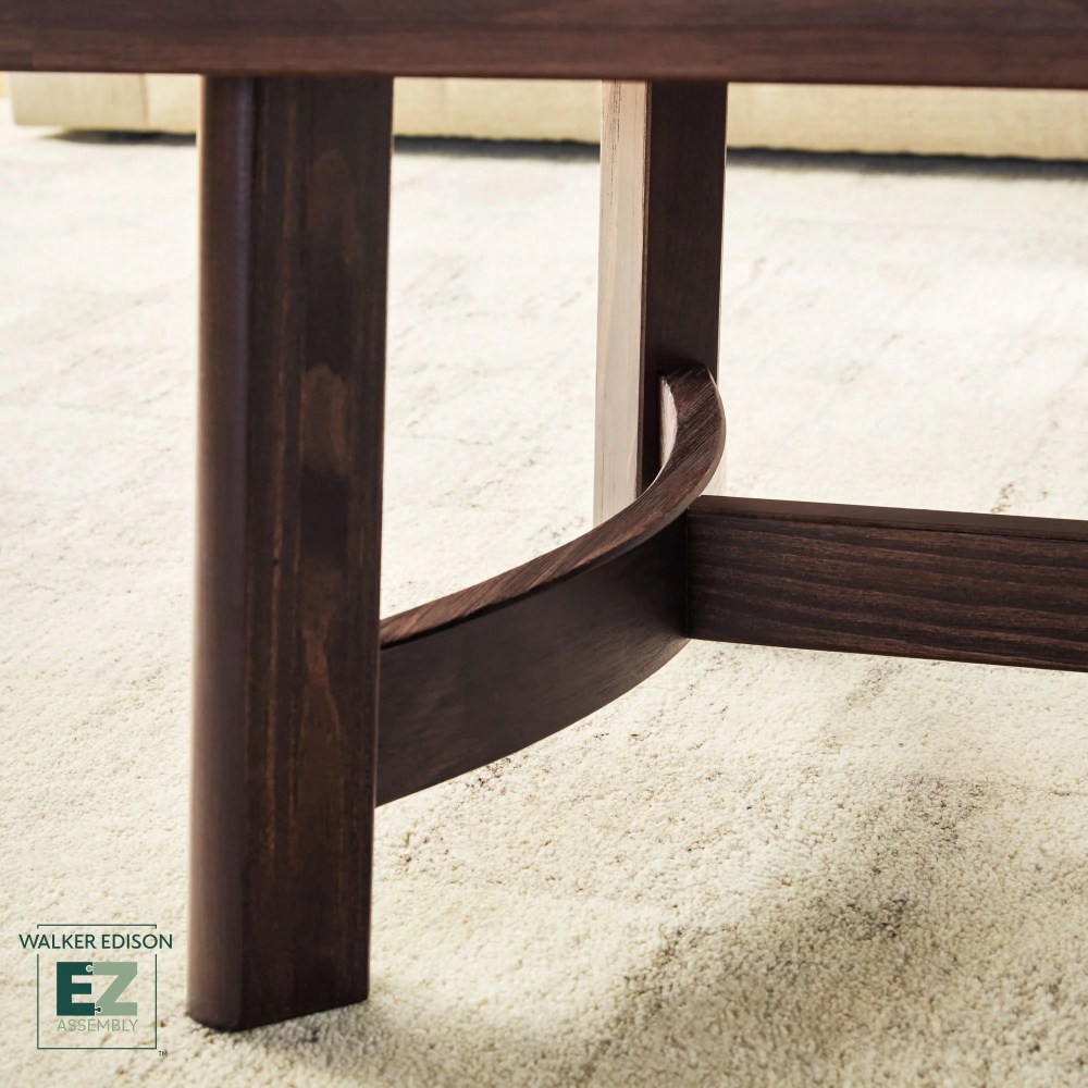 Walker Edison Modern Farmhouse Easy Assembly Wood Coffee Table Espresso - Image 9