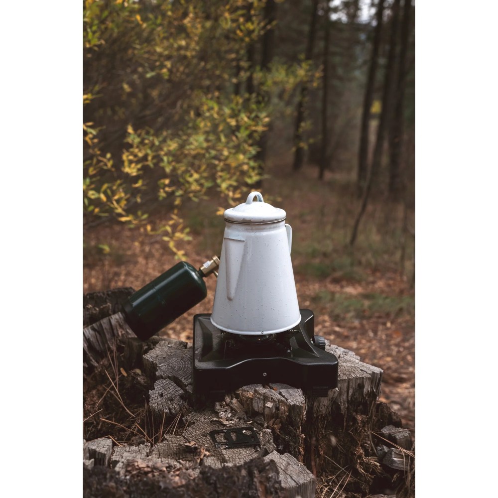 Stansport Enamel Percolator Coffee Pot & 4 Mug Set - White - Image 5