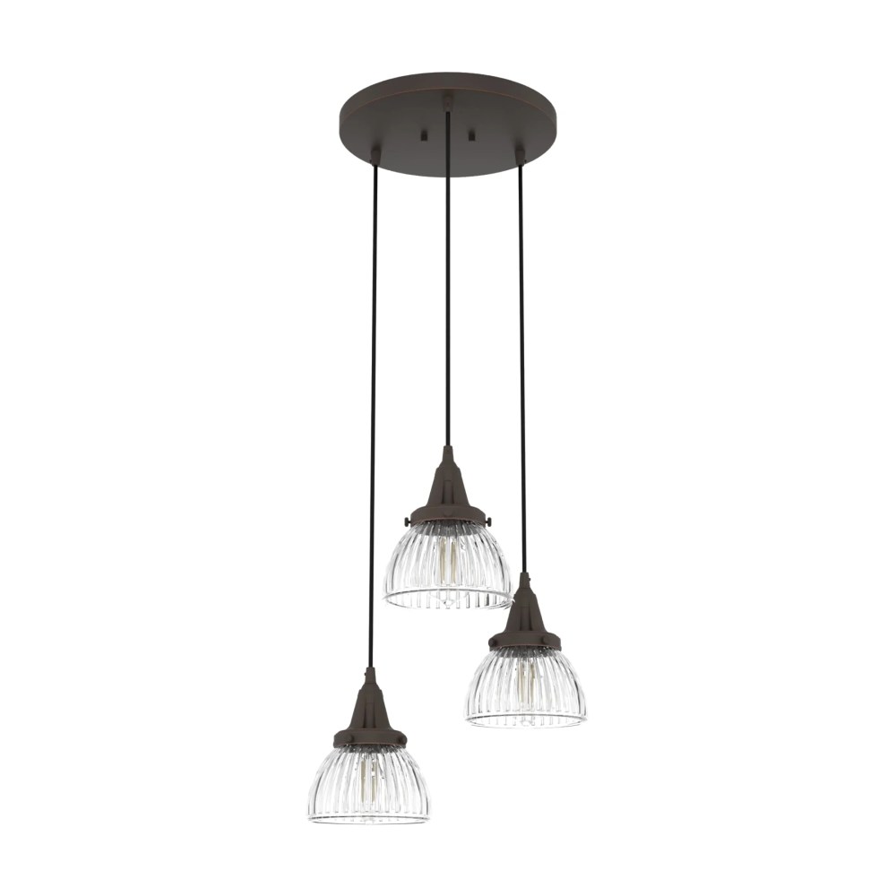 Hunter - Cypress Grove 3-light Onyx Bengal, Medium Size Cluster Light, Dimmable, Transitional Style, Round Shaped, for Bedrooms, Dining, Living Rooms - 19183 - Image 2