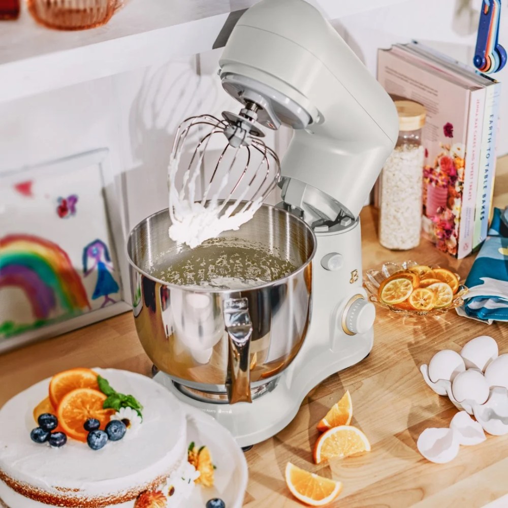 Beautiful 5.3 Qt Stand Mixer,White Icing with Flat Beater,Dough Hook,Balloon Whisk - Image 11
