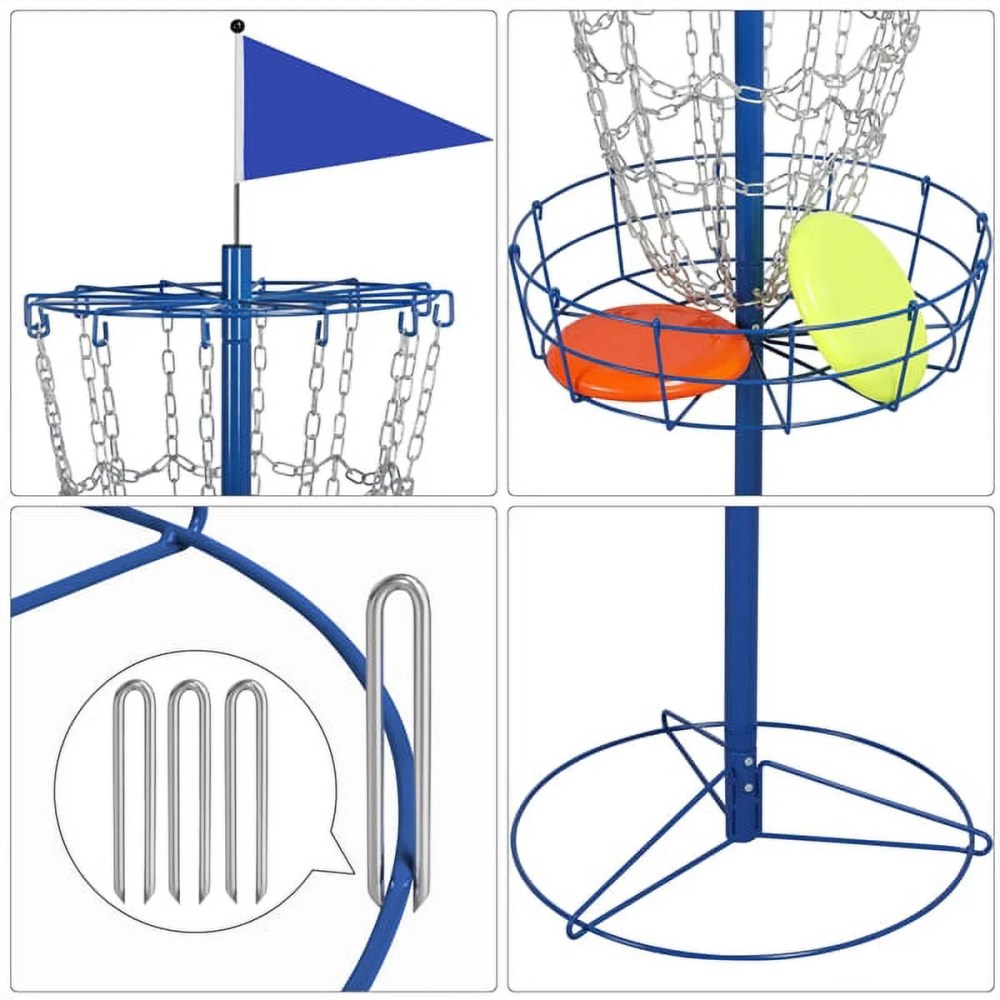 Alden Design 12-Chain Disc Golf Goal for Target Practice, Blue - Image 2