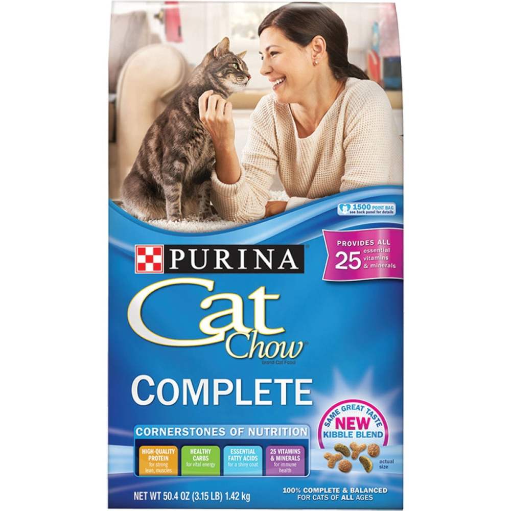 6-pack Cat Chow Complete Dry Cat Food - Kibble, Seafood Flavor - 6 Pack, 3.15 lbs Each - Residential Use, Standard Application