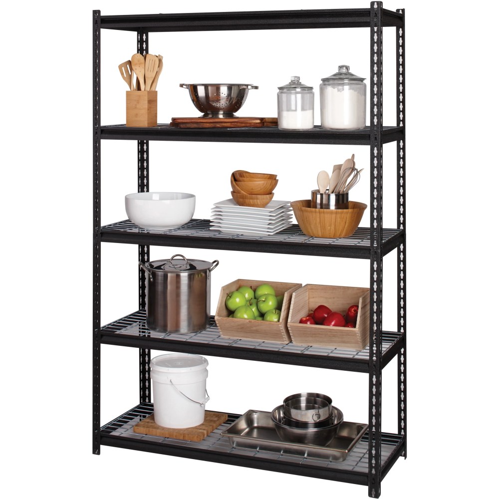 Lorell, Wire Deck Shelving, 1 Each, Black - Image 6