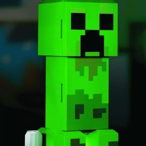 Minecraft Creeper Mini Fridge 2 Door,8L,Green,25.2" H 9.5" W 9.1" D