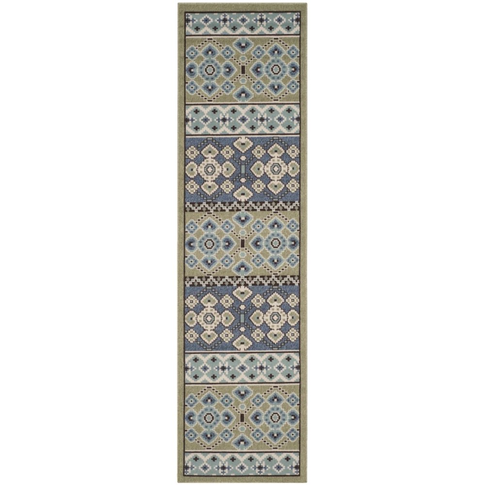 SAFAVIEH Veranda Moriah Southwestern Indoor/Outdoor Area Rug, 5'3" x 7'7", Green/Blue - Image 7