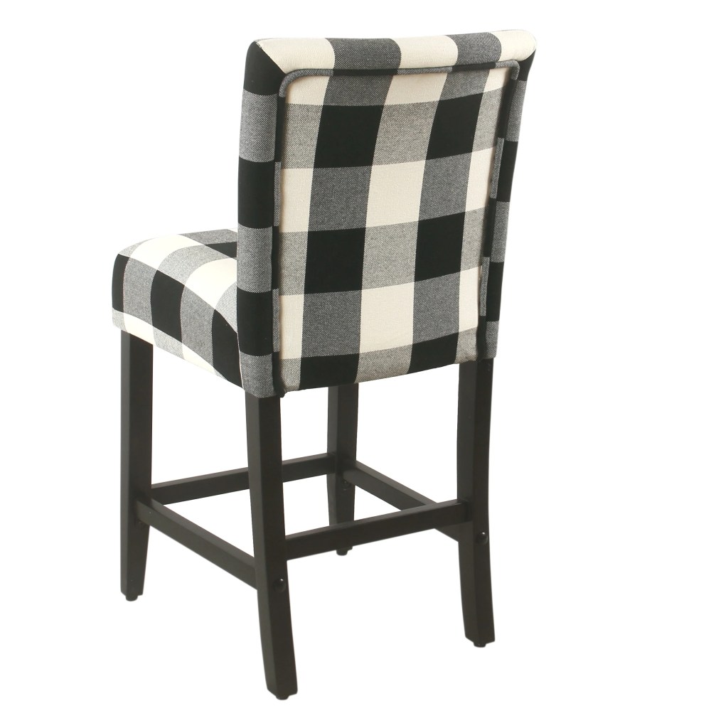 HomePop 24"Classic Parsons Counter Stool - Black and White Plaid - Image 2