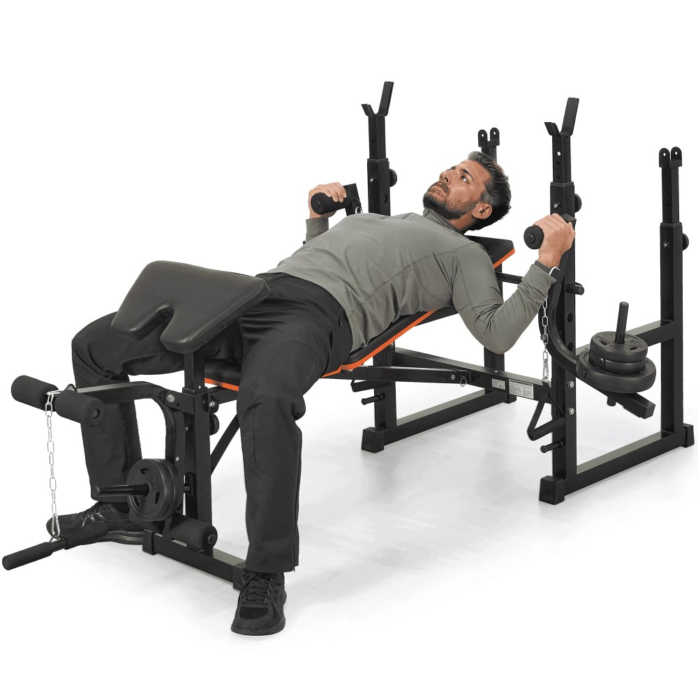 GASKY Adjustable Weight Bench 600lbs 7-in-1 Foldable Multi-Function Workout Bench Set with 2 Barbell Rack & Leg Extension for Full Body Strength Training Home/Gym Gifts for Him - Image 3