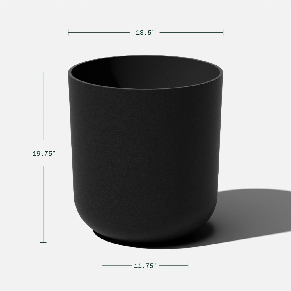 Veradek Mason Series Kona 20" Plastic-Stone Planter - Black - Image 5