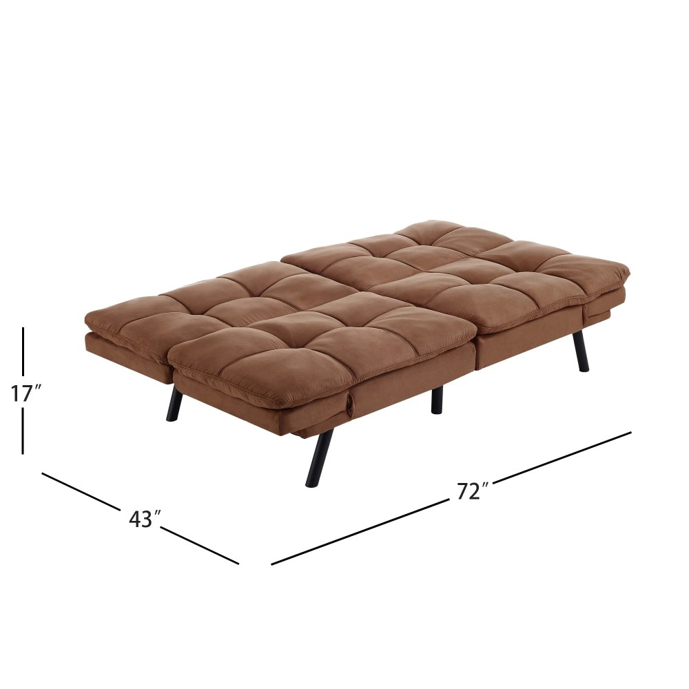 Mainstays 72" Memory Foam Futon Sofa Bed, Camel - Image 10