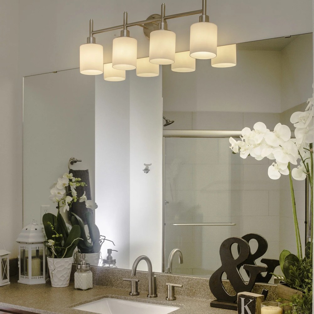 Design House Aubrey 4-Light Transitional Indoor Dimmable Bath Vanity Light, Satin Nickel - Image 3