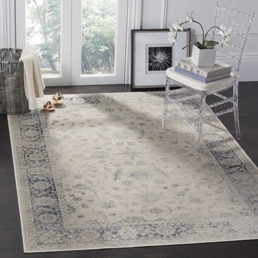 SAFAVIEH Vintage Daven Traditional Area Rug, Stone/Blue, 4" x 5'7"
