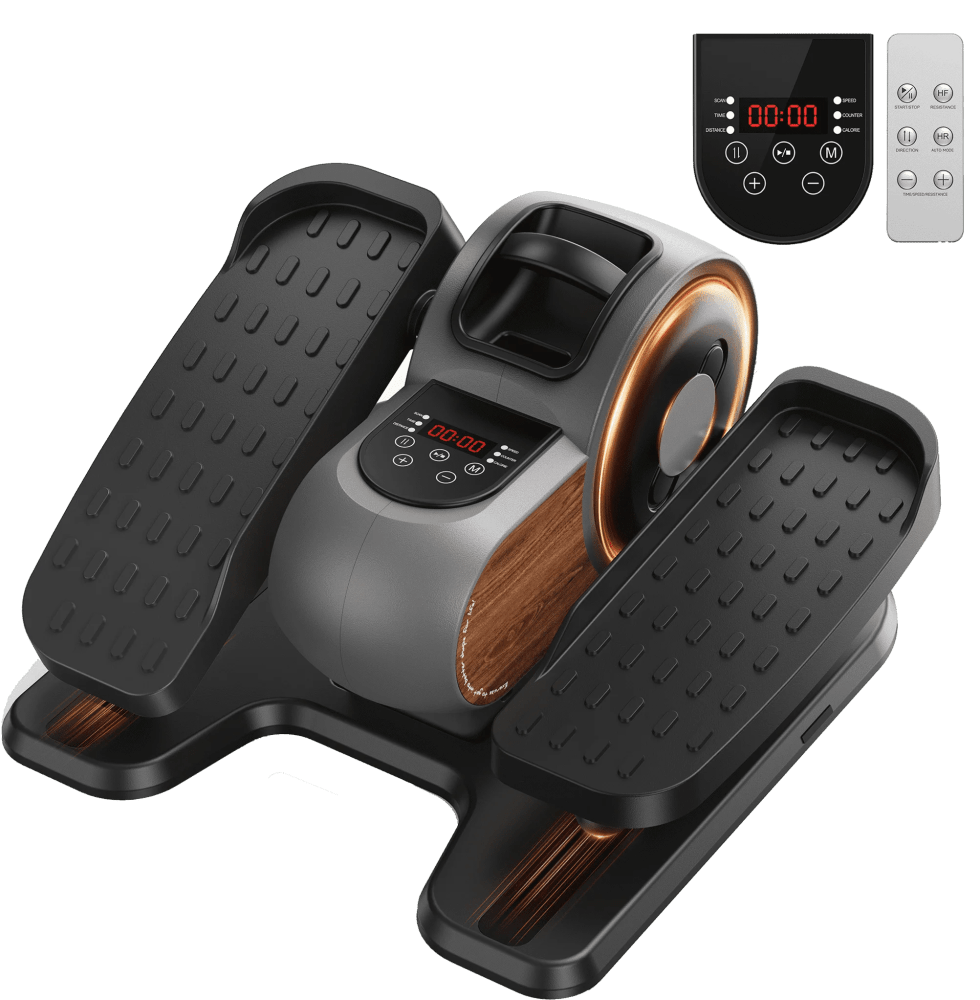 UPGO Under Desk Ellipticals Electric, Elipse Leg Exerciser Fully Assembled, Pedal Exerciser with Remote Control & Non-Slip Pedals Resistance & Speed