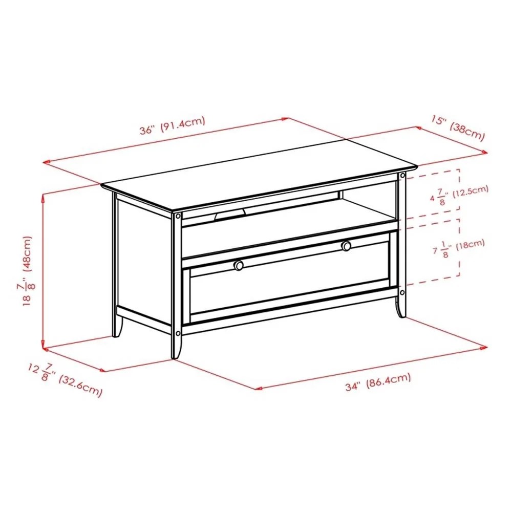 Winsome Zuri Transitional Solid Wood TV Stand for TVs up to 42" in Espresso - Image 2